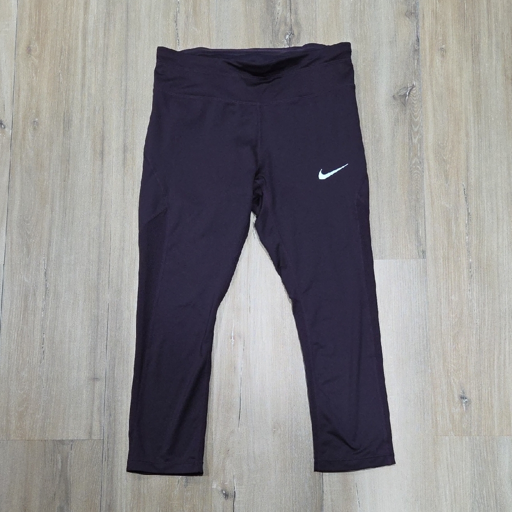 Nike Women's Plum Capris with White Logo